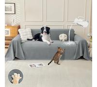 Royhom Waterproof Sofa Cover 4 Seater, Anti Scratch Couch Covers for Dogs, Waterproof Sofa Protectors from Pets, Washable, Soft, Breathable, All-season Universal (Grey, 180x380cm)