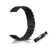 RoYiio 16mm / 18mm / 20mm / 22mm Strap Metal Beautifully Polished Watch Band with Quick Release Stainless Steel Replacement Straps for Men Women (20mm Watch Strap - Black)