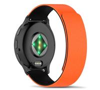 RoYiio Magnetic Silicone Strap for Garmin Venu 4 45mm/Venu 3/Venu2 Strap Soft Comfort 22mm Replacement Bands for Garmin Forerunner 570 47mm/Forerunner 265/Forerunner255/Vivoactive 4 - Orange Black