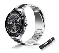 RoYiio Metal Strap Compatible with Xiaomi Watch 2/Watch 2 Pro/Watch S3/S2/S1 Strap Stainless Steel 22mm Replacement Band for Garmin Venu 3/Venu 2/Vivoactive 4 Watch Strap - Silver Black