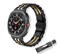 RoYiio Metal Strap for Samsung Galaxy Watch Ultra 47mm 2025/2024 Band Fine polish Stainless Steel Replacement Bands for Samsung Galaxy Watch Ultra 2/1 47mm Strap - Black Gold