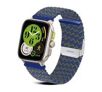 RoYiio Nylon Strap for Amazfit Active 2 (Square)/Active 2 Strap Cheetah (Square) Bracelet Soft Comfor 20mm Replacement Band for Amazfit GTR Mini/GTS 4/GTS 4 Mini/Bip 3 Pro/GTS 3 - W Blue Green