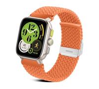 RoYiio Nylon Strap for Amazfit Active 2 (Square)/Active 2 Strap Cheetah (Square) Bracelet Soft Comfor 20mm Replacement Band for Amazfit GTR Mini/GTS 4/GTS 4 Mini/Bip 3 Pro/GTS 3 - Spicy Orange