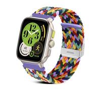 RoYiio Nylon Strap for Amazfit Active 2 (Square)/Active 2 Strap Cheetah (Square) Bracelet Soft Comfor 20mm Replacement Band for Amazfit GTR Mini/GTS 4/GTS 4 Mini/Bip 3 Pro/GTS 3 - W Colorful