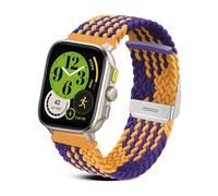 RoYiio Nylon Strap for Amazfit Active 2 (Square)/Active 2 Strap Cheetah (Square) Bracelet Soft Comfor 20mm Replacement Band for Amazfit GTR Mini/GTS 4/GTS 4 Mini/Bip 3 Pro/GTS 3 - Purple Gold