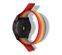RoYiio Nylon Strap for Garmin Enduro 3 Band Fenix 8 47mm 51mm /Epix Series/Quatix Series/Marq Series, Comfortable Breathable, Adjustable Replacement Bands QuickFit 22mm - Rainbow