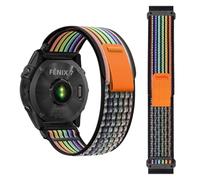 RoYiio Nylon Wristband for Garmin Fenix 8 Pro 47mm/Fenix E/7Pro/6Pro Strap Comfor Breathable Sport Replacement Strap for Quatix 8 47mm/Quatix 7 Pro/Tactix8 47 mm/Epix 2 (QuickFit 22mm, Black Rainbow)