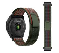 RoYiio Nylon Wristband for Garmin Fenix 8 Pro 51mm/Quatix 8 51mm/Quatix 7X/6X Strap Comfor Breathable Sport Replacement Strap for Tactix8 51 mm/Tactix 7 Pro/Enduro 3/2 (QuickFit 26mm, Dark Green)