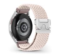 RoYiio Strap for Samsung Galaxy Watch 7/FE/6/5/4 Band Forerunner 570 42mm Straps Soft Breathable Comfort 20mm Woven Nylon Strap for Garmin Vivoactive 6/Vivoactive 5/Vivomove Trend - Milk Tea