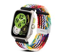 RoYiio Watch Strap Compatible with Amazfit Active Strap Cheetah Square/GTR Mini/Bip 3 Pro Bracelet Nylon for Amazfit GTS 4 /GTS 4 Mini/GTS 3 Classic 20mm Band for Women Men - Official Rainbow