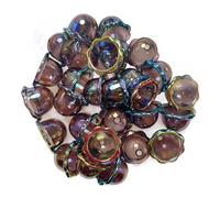 ROYJJ 10Pieces Elegant Acrylic Bells Pendant Acrylic Multi Petals Flower Bead Caps For Jewelry And Craft Projects Gift Wrapping Accessories