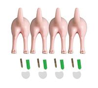 ROYJJ 4Pcs Nordic Dog Tail Hooks with Screws Adhesive Tape Wall Mounted for Key Hanger Hat Coat Hook
