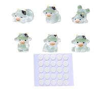 ROYJJ 6Pc Luminously Cow Sculpture Dashboards Cow Figurine Funny Miniature Ornamentation for Car Interior Cake Toppers Luminous cow figurine