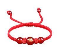 ROYJJ Adjustable Red String Bracelets Chinese Snake Charm Braided Rope Suitable For Fashion Enthusiasts Stone