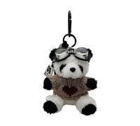 ROYJJ Adorable Bear Keychain Flying Bear Pendant for Bags and Keys Panda Keyring Animal Decor Pilot Panda Plush Keychain
