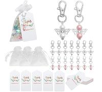 ROYJJ Angel Wing Keychain Thank You Tags 30 Set Memorial The Lovers Blessing Memorize Sympathy Bless Lover Supplies Thank You Keychain