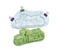 ROYJJ Clear Motorcycle Shape Chocolate 3D Mold for Cake Decorating Ice Cream Molding Make Tool 3D Boys Birthday Chocolate Mold