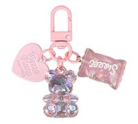 ROYJJ Colorful Heart Candy Keychain Ornament Stylish Keyring Accessory Unique Bag Decorations for Fashion forward Individuals Colorful Heart Candy Keychain