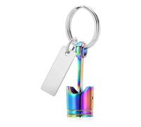 ROYJJ Engine Cylinder Theme Keychain Memorial Pet Ashes Storage Mechanical Metal For Pet Remembrance Metal Urn Keychain For Ashes
