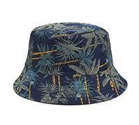ROYJJ Men Women Reversible Bucket Hat for Palm Tree Leaves Print Hip H New tropical banana tree pattern print double-sided bucket hat