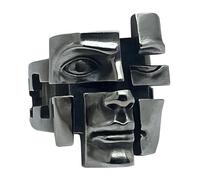 ROYJJ Retro personality design split personality mask ring Vintage Personality Split Rings Unique Designs Alloy Rings for Artistic Expression and Fashion Enthusiasts