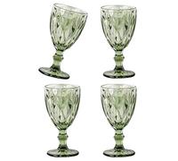 ROYJJ Set of 4 Elegant Embossed Champagne Goblets Wedding Glasswares Wine Glasses Cups Beverage Drinkwares for Celebration Wedding Glasswares