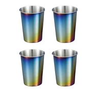 ROYJJ Set of 4 Stackable Stainless Steel Beer Cups Coffee Tumblers Cold Water Glasses Portable Outdoor Drinkwares for Milk Stainless Steel Kids Cups
