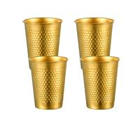 ROYJJ Set of 4 Stainless Steel Drinking Glasses Stackable Camping Cups Metal Milk Mug Dishwasher Safe Cold Water Drinkwares Portable Metal Tumblers