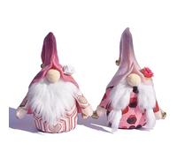 ROYJJ Valentine's Day Ornaments Set Of 2 Love Heart Dwarf Gnomes For Home Festival Party Desktop Decoration Valentine's Day Dwarf Doll