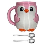 ROYJJ Whimsically Ice Cream Container Organizers Penguins Theme Double Spoon Holder Cold Drink Protectors With Secret Drawer Cute Penguins Ice Cream Cup Sleeve