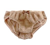 ROYJJ Women Girls Cartoon Bear Plush Bra Pumpkin Shorts Panty Winter Furry Padded Tube Top Underwear Anime Lingerie Intimate Bear Warm Bra-