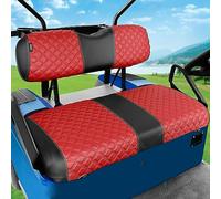 Roykaw Golf Cart Seat Covers Kit Fit for EZGO TXT 1994-2013 OEM Ordinary Seat Cushion, Marine Grade Vinyl Material/More Soft and Comfortable, Breathable & Easy to Clean, Fits Like a Glove - Red