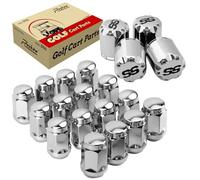 Roykaw Golf Cart Wheel Lug Nuts and Chrome SS Wheel Hub Cap Covers Kit for EZGO Club Car