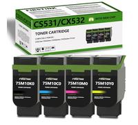 ROYOE Compatible with Lexmark CS531 CX532 Toner Cartridges High Yield | 75M10K0 75M10C0 75M10M0 75M10Y0 Toner Replacement for Lexmark CS531dw CX532adwe CS632dwe CX635adwe Printer(4-Pack)