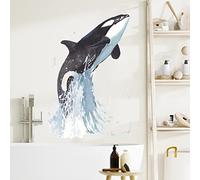 RoyoLam Killer Whale Jumping out of the Water Wall Decal Nursery Orca Sea Animal Wall Sticker Removable Peel and Stick Waterproof Wall Art Decor Stickers for Kids Baby Classroom Preschool Living Room