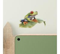 RoyoLam Lifelike Red Eyed Tree Frog Wall Decal Nursery Animal Wall Sticker Removable Peel and Stick Wall Art Decor for Kid Baby Classroom Preschool Living Room Playroom Bedroom School