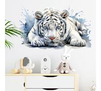 RoyoLam Lying White Tiger Wall Decal Animal Wall Sticker