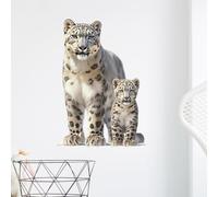 RoyoLam Snow Leopard with Cub Wall Decal Animal Wall Sticker