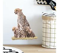 RoyoLam Wild Cheetah and Its Cubs Wall Decal Animal Wall Sticker