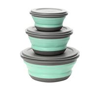 Roysmart 3 Pcs Collapsible Camping Bowl Sets, Portable Silicone Bowl, Multipurpose Folding Bowl, Ideal for School, Office, Camping, Hiking,Outdoor Activities, Green