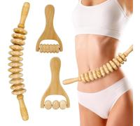 Roysmart Wooden Massage Roller, Set of 3 Fascia Sticks, Wooden Massage Roller for Back, Cellulite & More, Effectively Relaxes Muscles and Relieves Fatigue, for Back, Legs, Neck