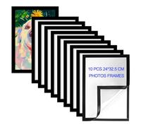 ROYUEXT 10 Pcs Magnetic Photo Frames Self Adhesive Magnetic Picture Frame,Diamond Painting canvas Frames,Inside Size 20.5×29.5cm, Diamond art Frame for Paintings, Photos,Certificate, Poster (Black)