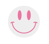 ROYUEXT 30cm Smiley Wall Mirror Preppy Room Decor for Teen Girls Dorm Room Decor Aesthetic Large Acrylic Mirror Round Mirror for Living Room, Bedroom, Vanity (Pink)