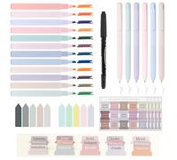 ROYUEXT Journaling Kit Morandi Study Kit with 12 Highlighters, 6 Archival Pens, 75 Navigation Labels, Transparent Note Stickers, Precision Ruler, 0.5mm Fine Point, Gift for Scripture Study
