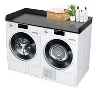 Royxen Laundry Countertop Solid Wood, Countertop for All Front-loaded Washing Machine and Dryer, Extra Room for Laundry Room, Black