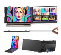 ROYY 14 inch laptop screen extension, 2lb light second | IPS 1080p FHD, 300 Nits, 72% NTSC Display, USB-C/HDMI without Driver, Mirror, Expansion or 180° Rotation, for Computers