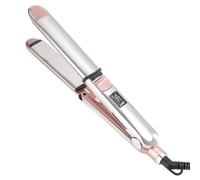 Rozamor Professional Hair Straighteners, Titanium Flat Iron, Double Side 3D Floating Plates Fast Heating Flat Iron, Pink 2 in 1 Hair Straightener Curler for All Hairstyles, Gift for Women