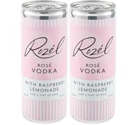 Rozél Rosé Vodka with Raspberry & Rose Lemonade, Premixed Cocktail in a Can, Ready-To-Drink Raspberry Flavoured Vodka & Mixer, Sparkling Fruit Flavoured 5% Low Alcohol Drink, Pink Cocktail Mix, 250ml