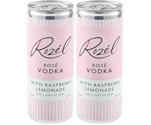 Rozél Rosé Vodka with Raspberry & Rose Lemonade, Premixed Cocktail in a Can, Ready-To-Drink Raspberry Flavoured Vodka & Mixer, Sparkling Fruit Flavoured 5% Low Alcohol Drink, Pink Cocktail Mix, 250ml