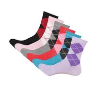 Rozgul 12 Pairs Ladies Cotton Blend Funky Socks | Smiley Face, Halloween, Striped, Horse & Argyle Designs | Women’s Multi-Colour Everyday & Office Work Socks | Size UK 4-7